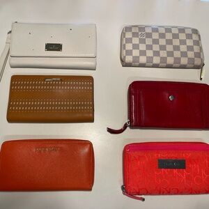 Calvin Klein Wallet Set - White, Tan, Red, Orange